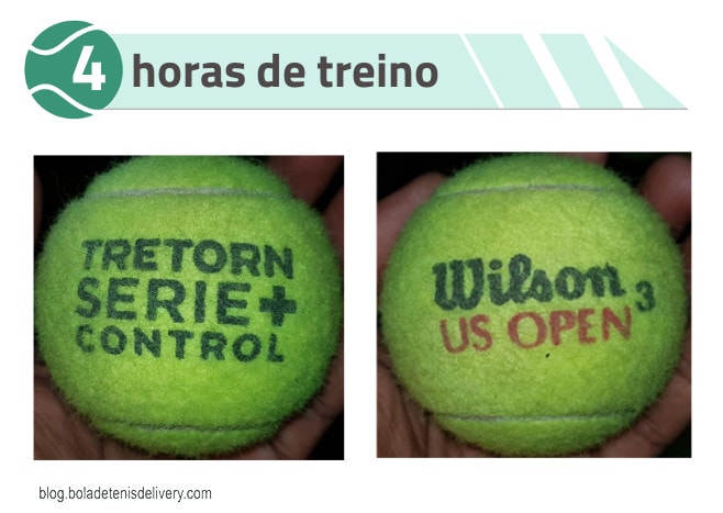Bolas Tretorn Control e Wilson US Open com 4 horas de uso